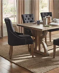 Alvia Button Tufts Wingback Hostess Chair Set Of 2