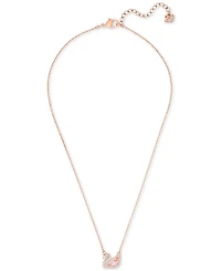 Swarovski Rose Gold-Tone Crystal Swan Pendant Necklace, 14-7/8" + 2" extender