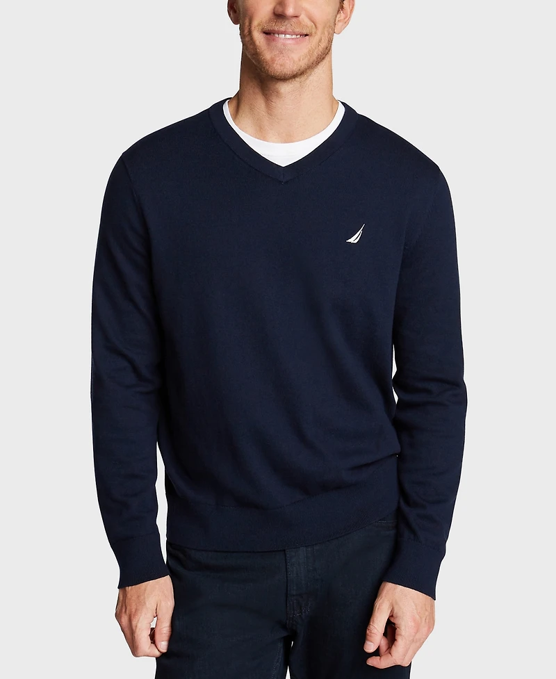 Nautica Men's Navtech Performance Classic-Fit Soft V-Neck Sweater