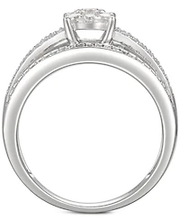 Cubic Zirconia Bridal Ring Sterling Silver