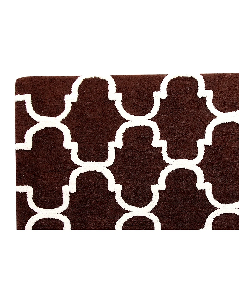 Saffron Fabs Geometric Non-Skid Cotton Bath Rug