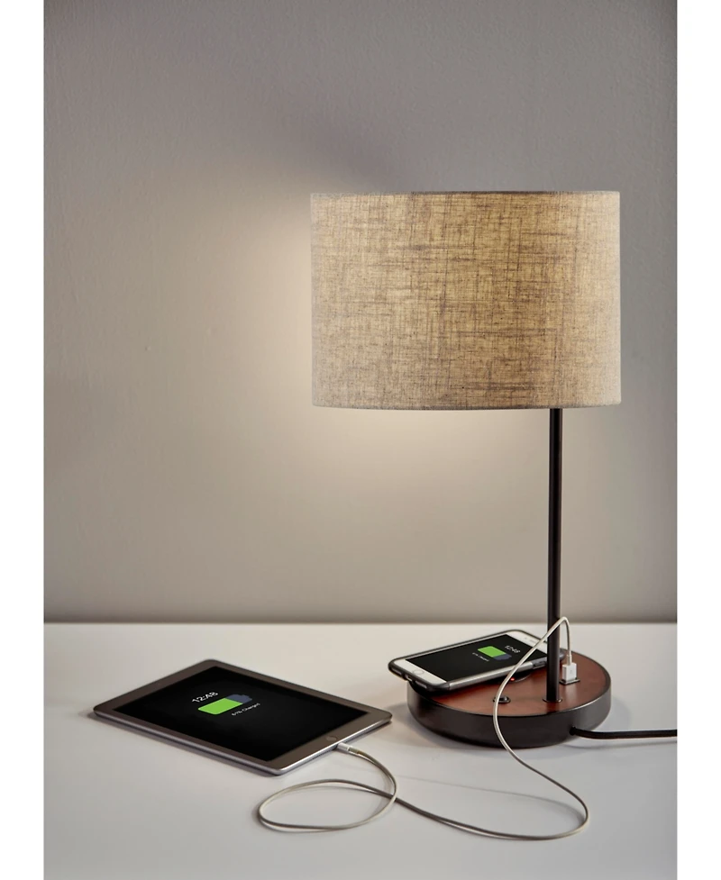 Adesso Oliver Wireless Charging Table Lamp
