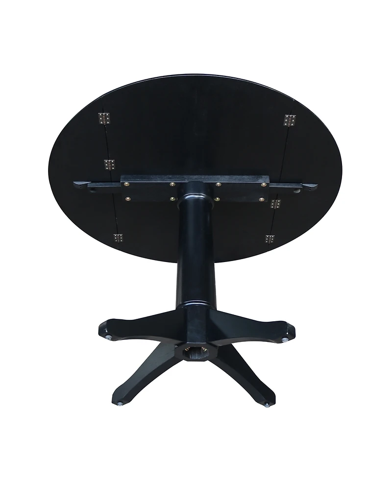 International Concept 42" Round Dual Drop Leaf Pedestal Table