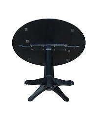 International Concept 42" Round Dual Drop Leaf Pedestal Table