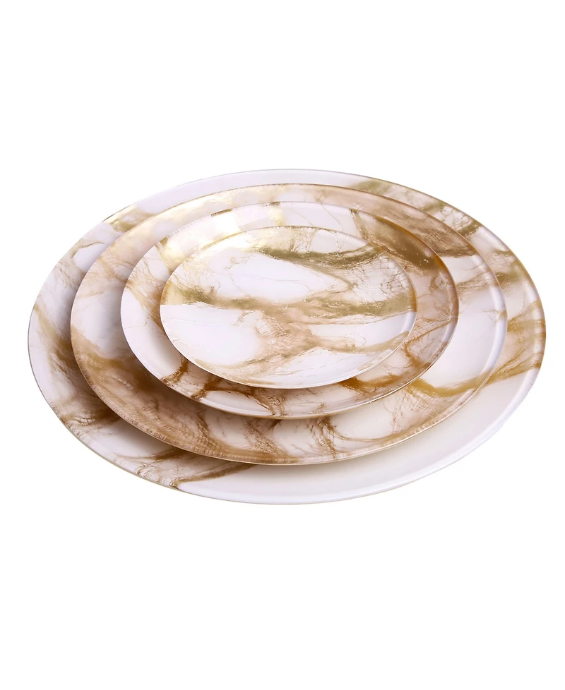 Classic Touch Set of 4 Marble 6.5" Salad Plates