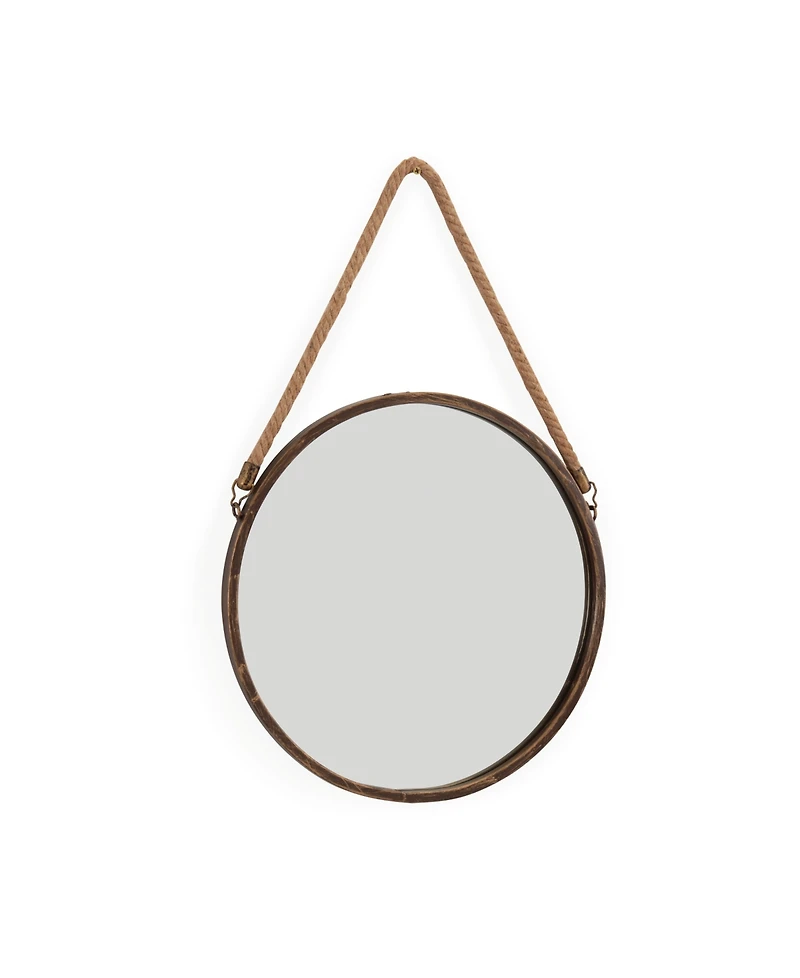 Danya B. 15" Patina Round Mirror with Hanging Rope