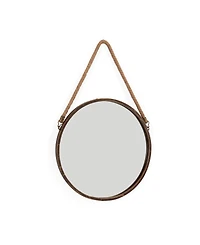 Danya B. 15" Patina Round Mirror with Hanging Rope