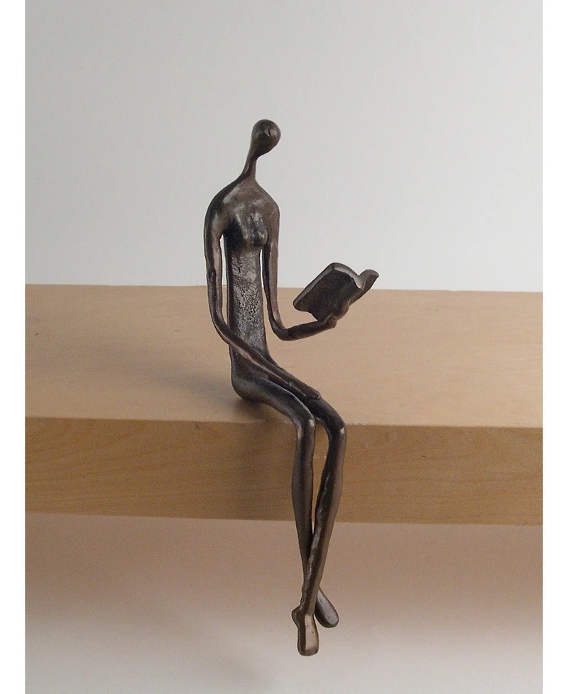 Danya B. Woman Reading Over Ledge Cast Bronze
