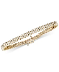 Diamond Three-Row Bracelet (3-1/2 ct. t.w.) in 14k White or Yellow Gold, 6-1/2"