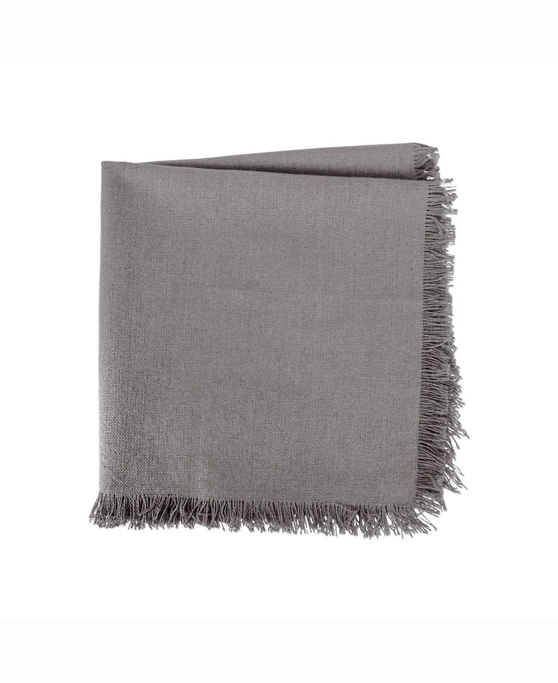 Solid Gray Heavyweight Fringed Napkin Set of 6