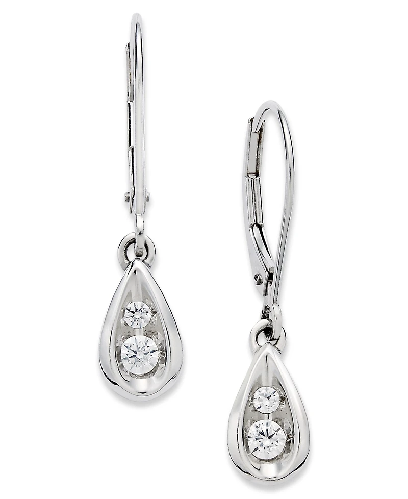 Diamond Teardrop Earrings (1/4 ct. t.w.) 14k White or Yellow Gold