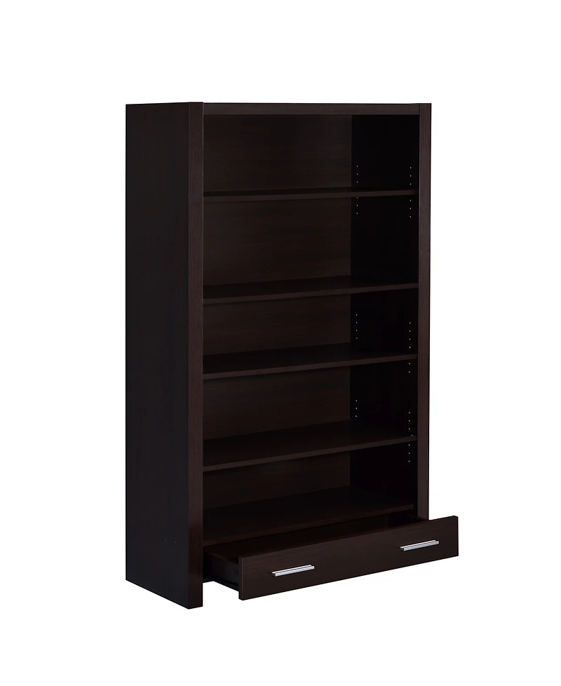 Charleston 4-Shelf Bookcase with Storage Drawer