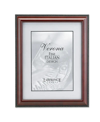 Lawrence Frames Walnut Wood Picture Frame - Gold Bead Design