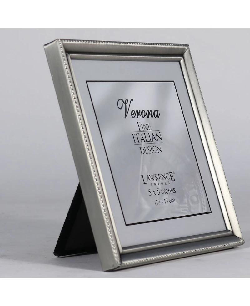 Lawrence Frames Antique Pewter Picture Frame - Bead Border Design - 5" x 5"
