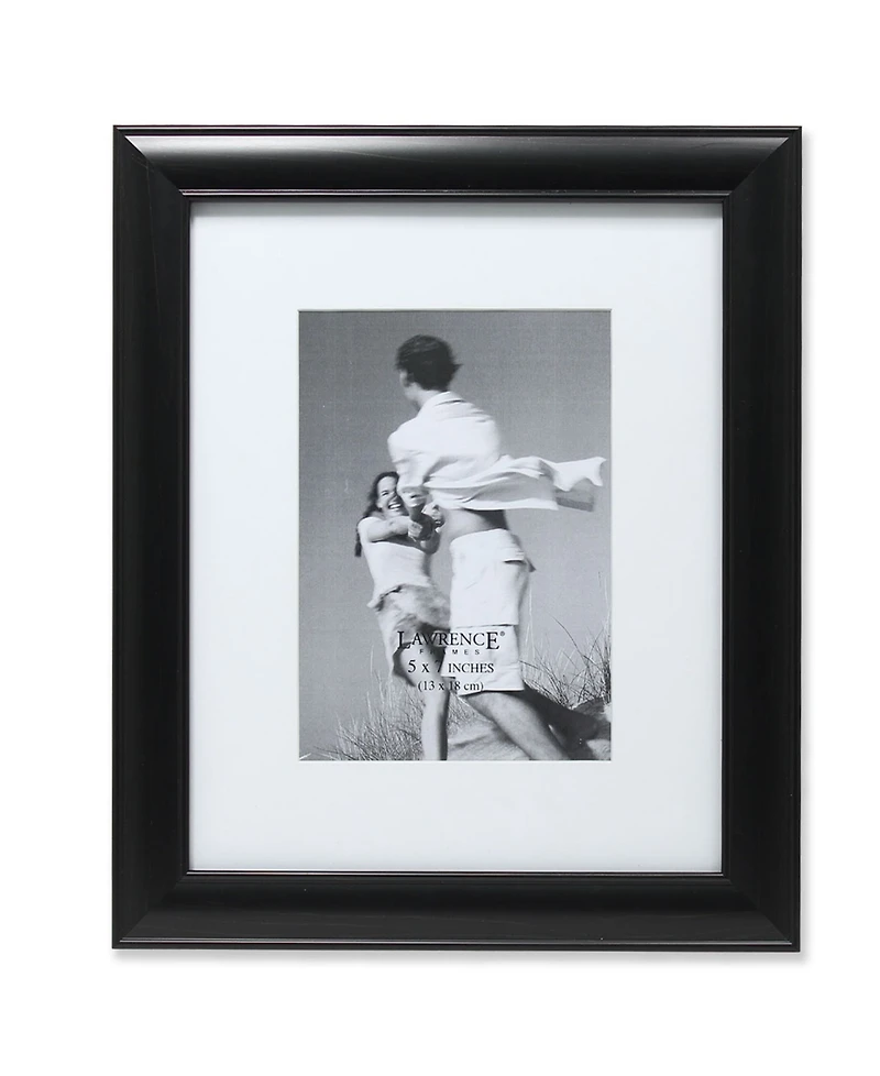 Lawrence Frames Black Gallery Frame Matted To 5" x 7" - 8" x 10"
