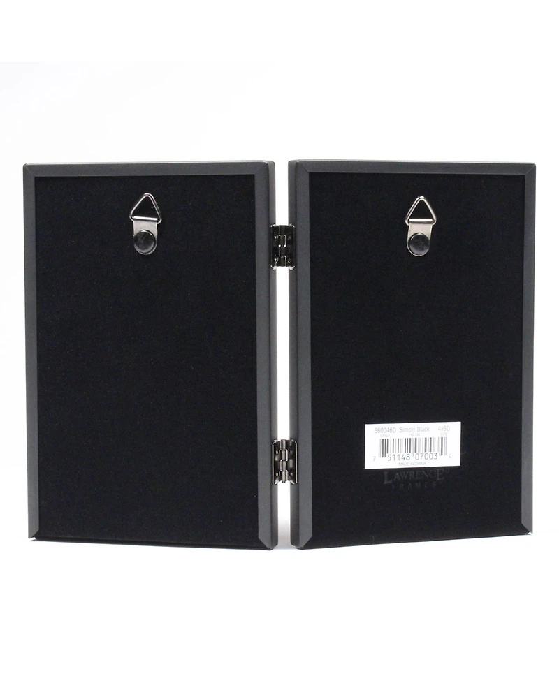 Lawrence Frames Hinged Double Simply Black Picture Frame