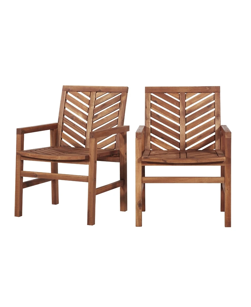 Patio Wood Chairs, Set Of 2