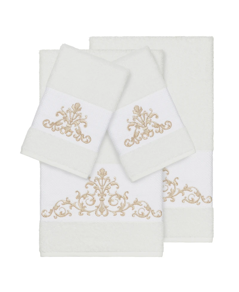 Linum Home Turkish Cotton Scarlet -Pc. Embellished Towel Set
