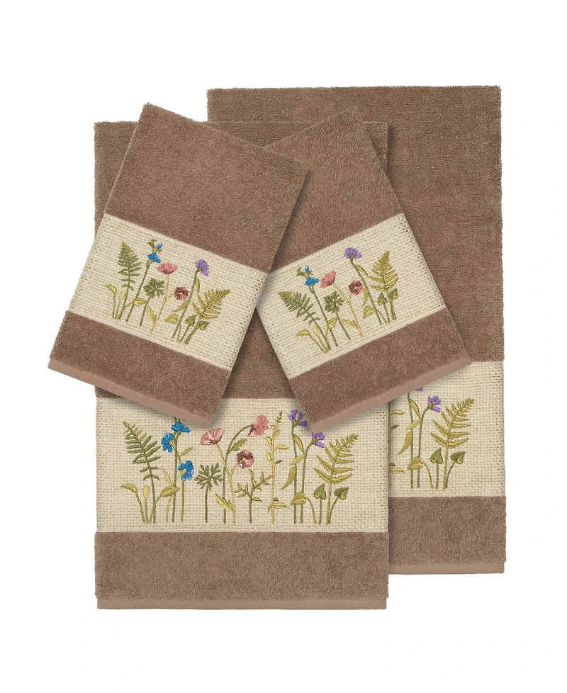 Linum Home Turkish Cotton Serenity -Pc. Embellished Towel Set
