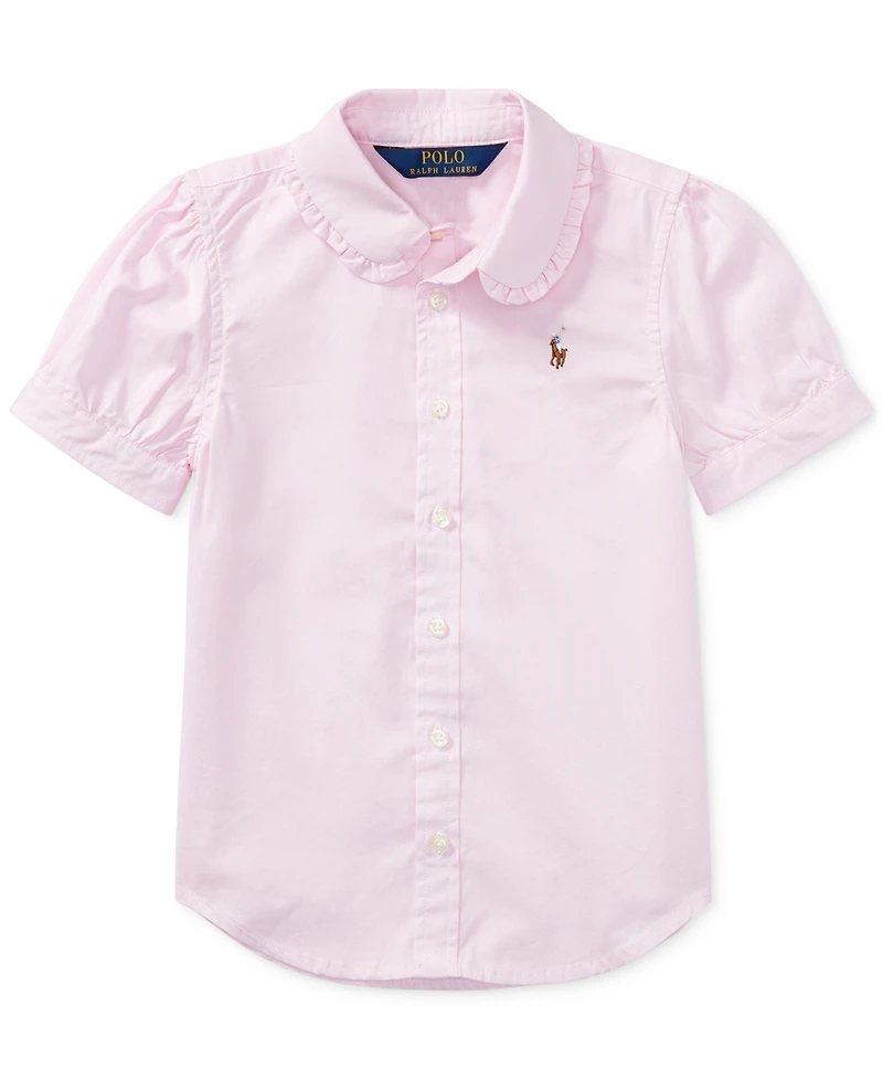 Polo Ralph Lauren Little Girls Short Sleeve Solid Oxford Top