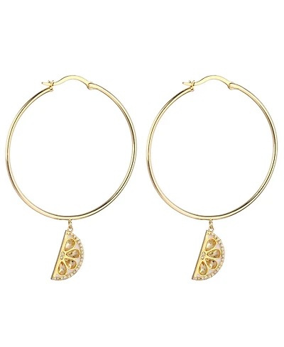 Noir Cubic Zirconia Lemon Hoop Earring