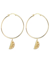 Noir Cubic Zirconia Lemon Hoop Earring