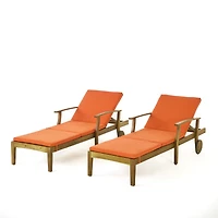 Perla Outdoor Chaise Lounge (Set of 2)