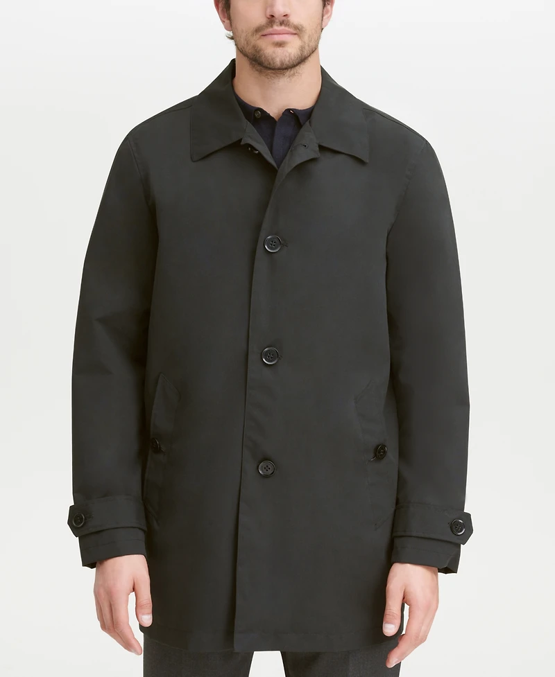 Cole Haan Men's Button-Front Water Resistant Rain Coat