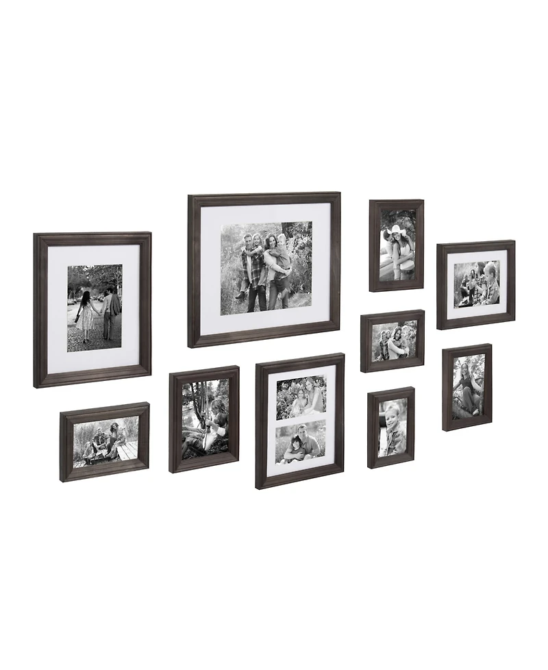 Kate and Laurel Bordeaux Gallery Wall Wood Picture Frame Set, Set of 10