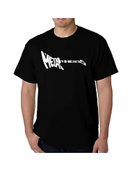La Pop Art Mens Word T-Shirt - Metal Head Guitar