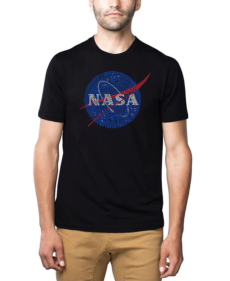 La Pop Art Mens Premium Blend Word T-Shirt - Nasa Meatball Logo