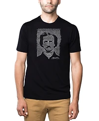 La Pop Art Mens Premium Blend Word T-Shirt - Edgar Allen Poe The Raven