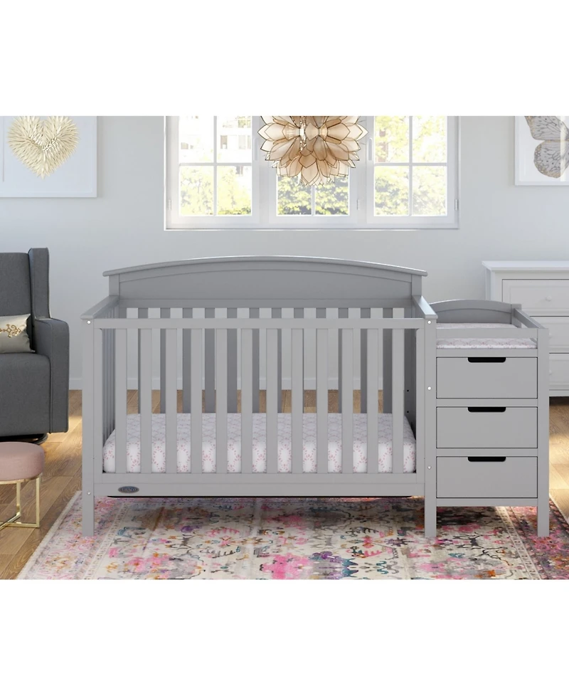 Graco Benton 4-in-1 Convertible Crib and Changer (Pebble Gray)