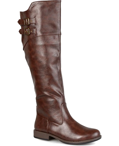 Journee Collection Women's Tori Extra Wide Calf Knee High Riding Boots