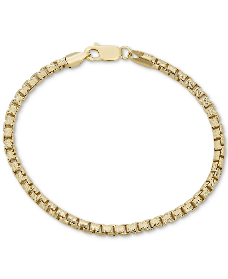 Box Link Chain Bracelet in 14k Gold-Plated Sterling Silver