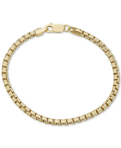 Box Link Chain Bracelet in 14k Gold-Plated Sterling Silver