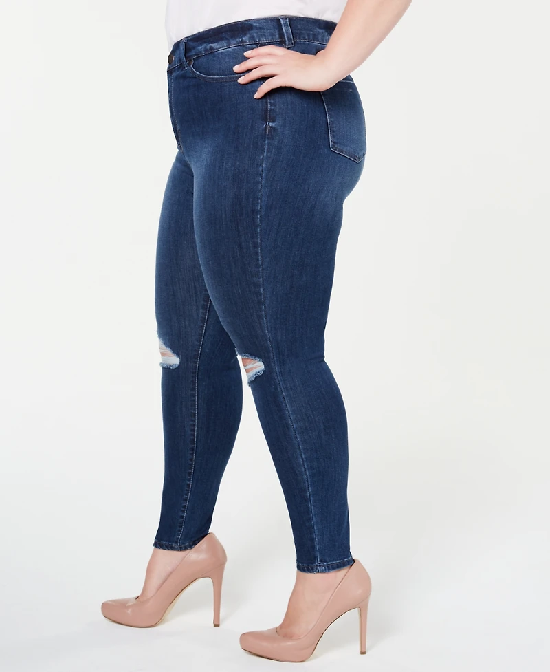 Celebrity Pink Trendy Plus Size High-Rise Distressed Skinny Ankle Jeans