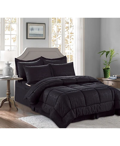 Elegant Comfort Bamboo Pinted 8-Pc. Comforter Set, King/Califorina King