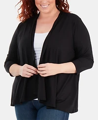 Ny Collection Plus Draped Open-Front Cardigan Sweater