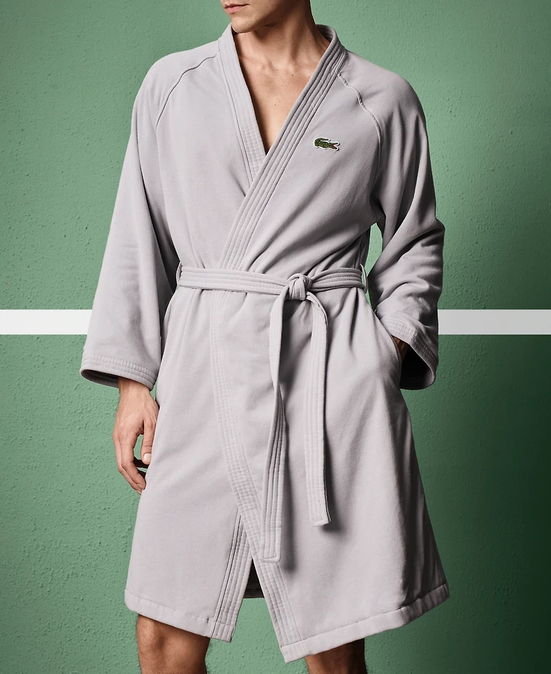 Lacoste Home Logo Patch 100% Cotton Pique Bath Robe