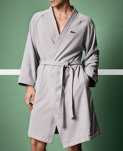 Lacoste Home Logo Patch 100% Cotton Pique Bath Robe