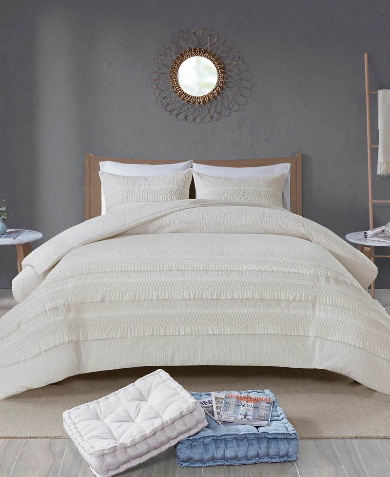 Madison Park Amaya Seersucker 3-Pc. Comforter Set, Full/Queen