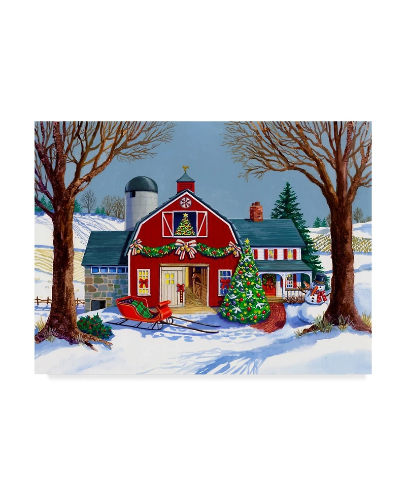 Geraldine Aikman 'The Red Sleigh Barn' Canvas Art - 32" x 24"