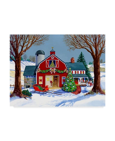 Geraldine Aikman 'The Red Sleigh Barn' Canvas Art - 32" x 24"