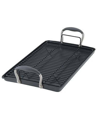 Anolon Advanced Home Hard-Anodized Nonstick Double Burner Griddle, 10" x 18"