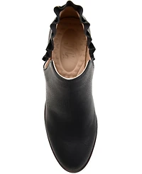 Journee Collection Women's Lennie Ruffle Detail Stacked Block Heel Booties
