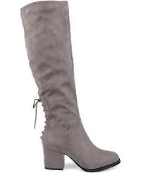 Journee Collection Women's Leeda Lace Up Detail Knee High Boots