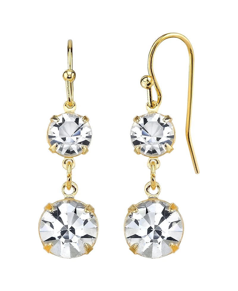 2028 14K Gold-Dipped Genuine Crystal Drop Earrings