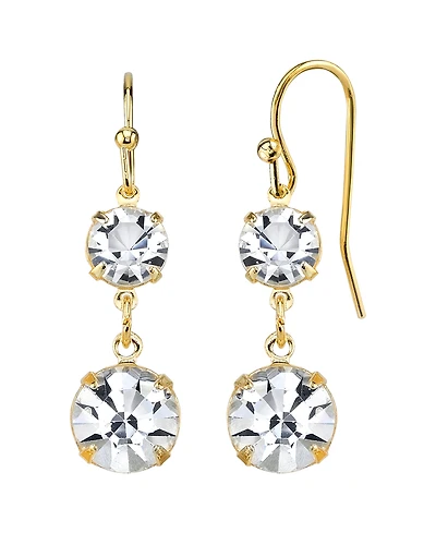 2028 14K Gold-Dipped Genuine Crystal Drop Earrings
