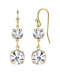 2028 14K Gold-Dipped Genuine Crystal Drop Earrings